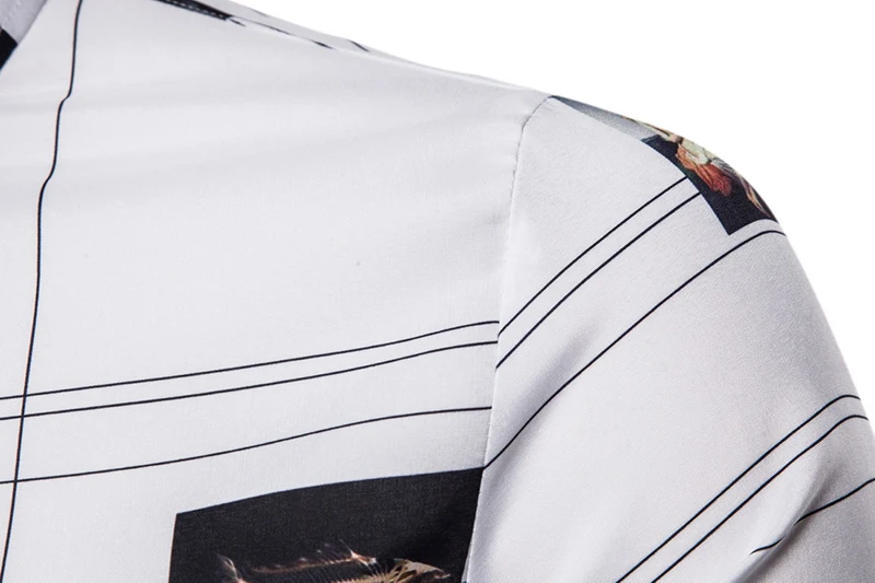 Мужские рубашки Европейский размер новая рубашка с принтом тонкая мужская