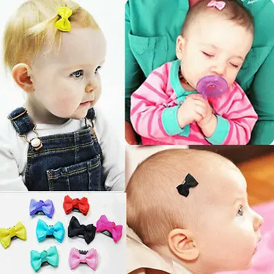 

10pcs/set Baby Girls Ribbon Hair Bow Clips Hairpins Random color Printed Hair barrettes Ornament headdress Kids hair accessories