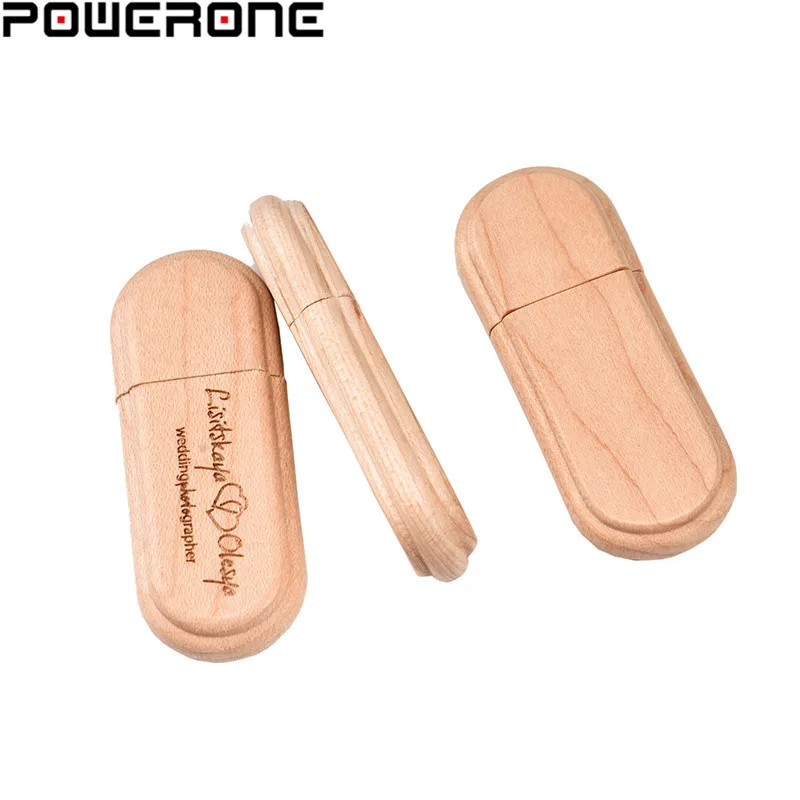 POWERONE (1 шт. бесплатный логотип) лазерная гравировка деревянный + коробка Флешка 4