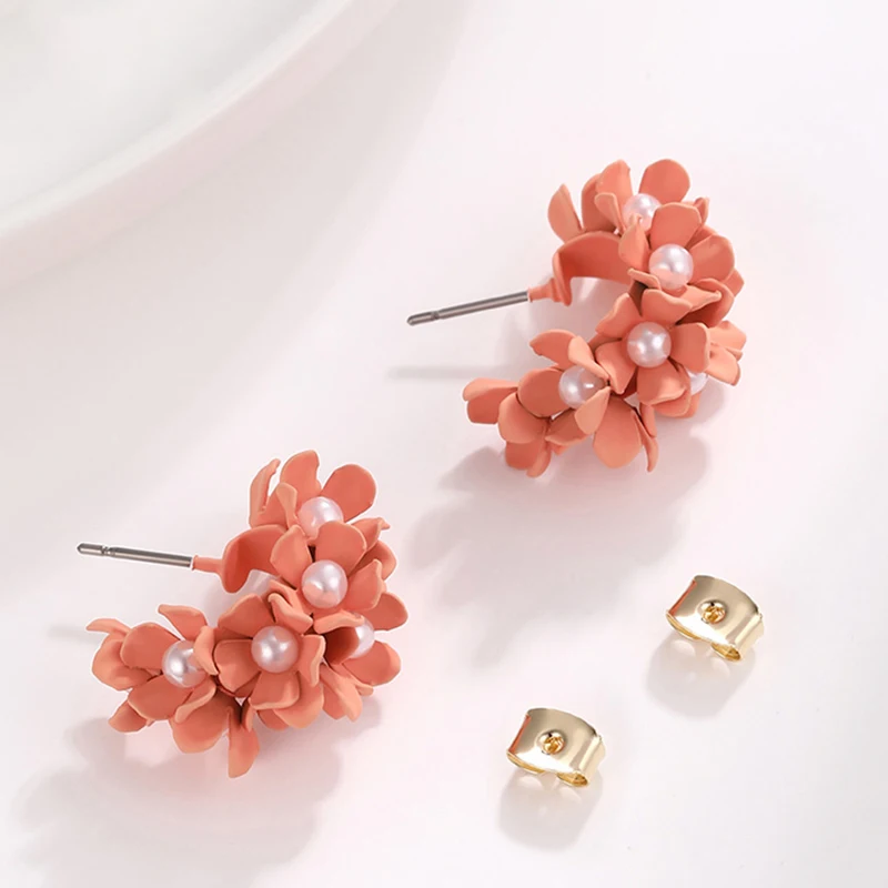 Женские серьги с цветком новинка 2020 корейский темперамент красные милые яркие