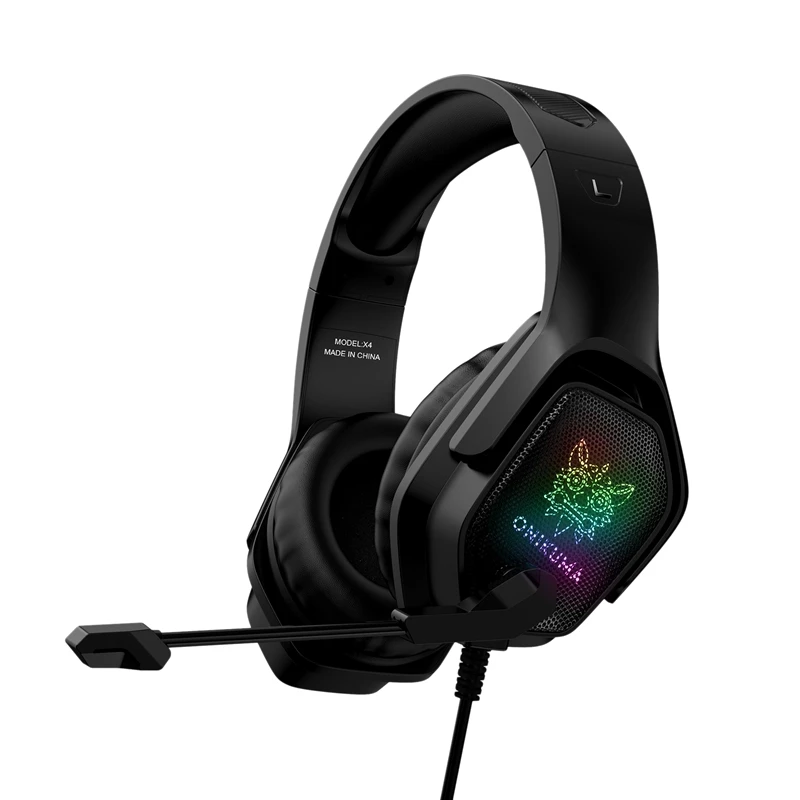

Проводная игровая гарнитура ONIKUMA X4 3,5 мм + USBIn-Line гарнитура RGB светящаяся компьютерная PS4 универсальная шумоподавляющая гарнитура