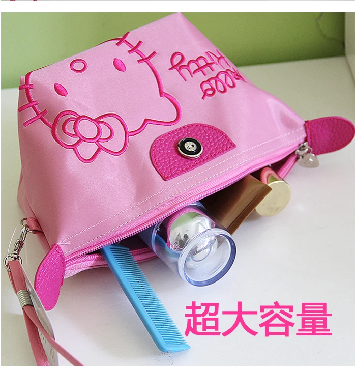 Розовая дорожная косметичка Hello Kitty для косметики стационарная сумка косметички