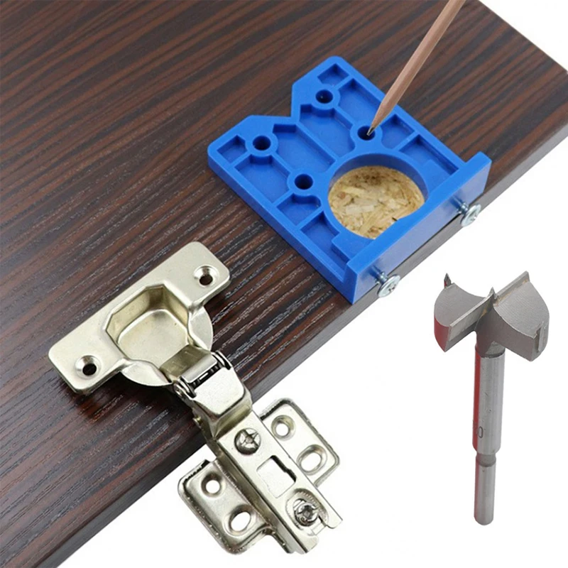 

Hinge Hole Drilling Guide Carpenter Tool 35mm Sliding Door Hole Opener Punching Drilling Jig Locator Woodworking Accessories