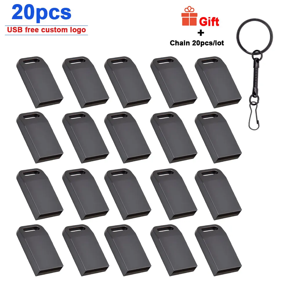 20 шт./лот мини USB 2 0 флэш-накопитель 128 Гб 64 ГБ 32 8 металлический флеш-накопитель