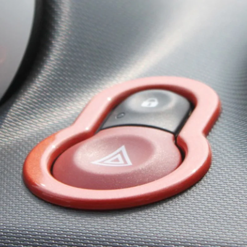 

Car Warning Light Button Decoration Frame 3D stickers For Smart Fortwo Forfour 453 Interior Accessories Styling Modification