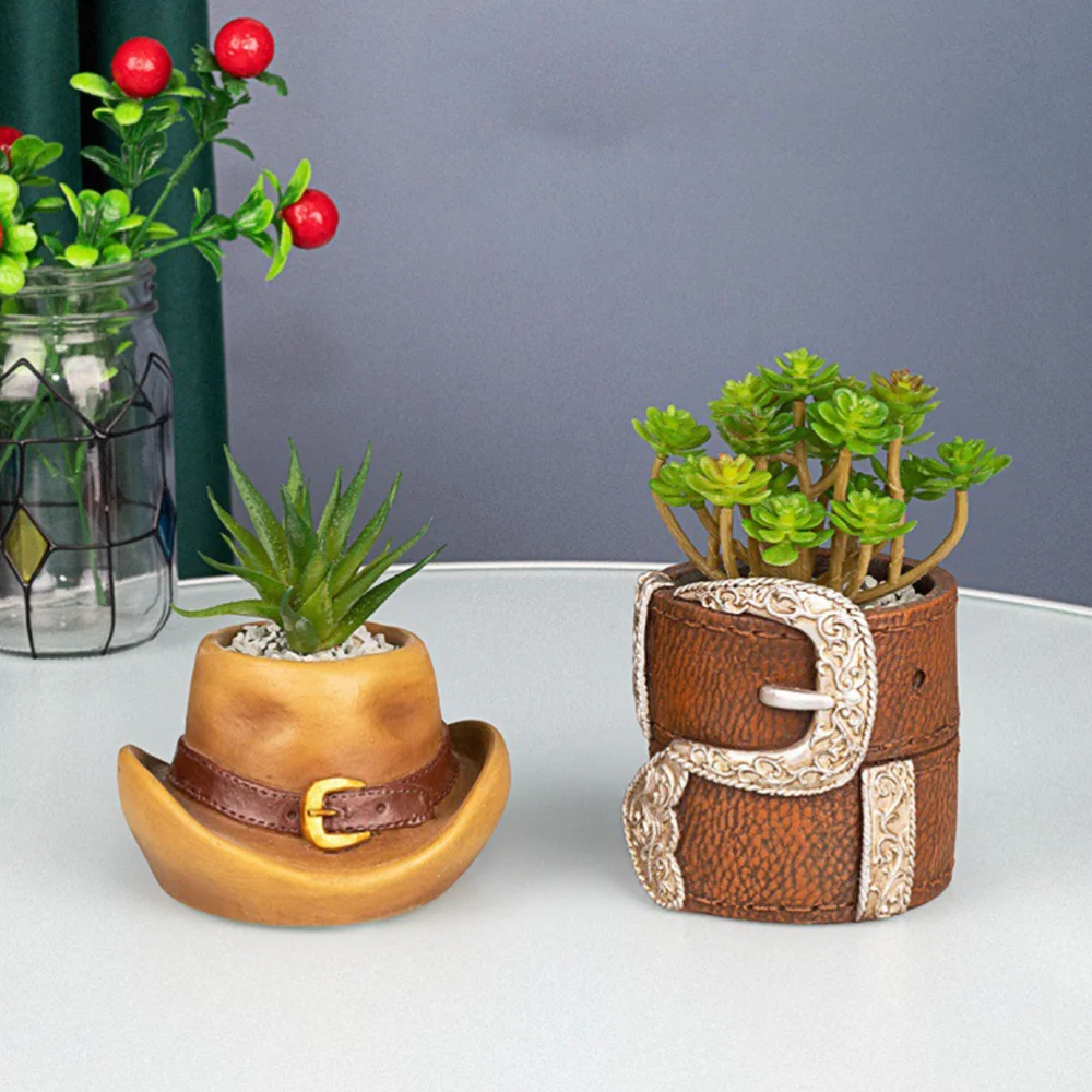 

Unique Design Flowerpot Western Cowboy Flowerpot Bonsai Pot Garden Decoration