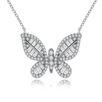 simple classic charm animal necklace silver color micro set zircon butterfly necklace ladies birthday gift for girlfriend