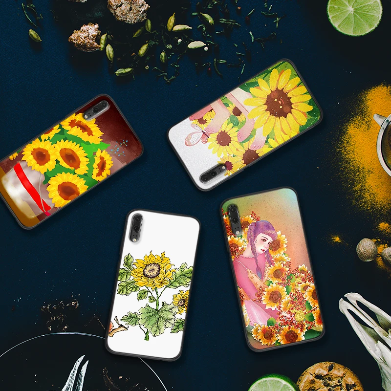 Подсолнух чехол для huawei P8 P9 Mini P10 P20 2019 P30 LITE P Smart Z 2018 Pro Coque Funda|Чехлы-накладки| |