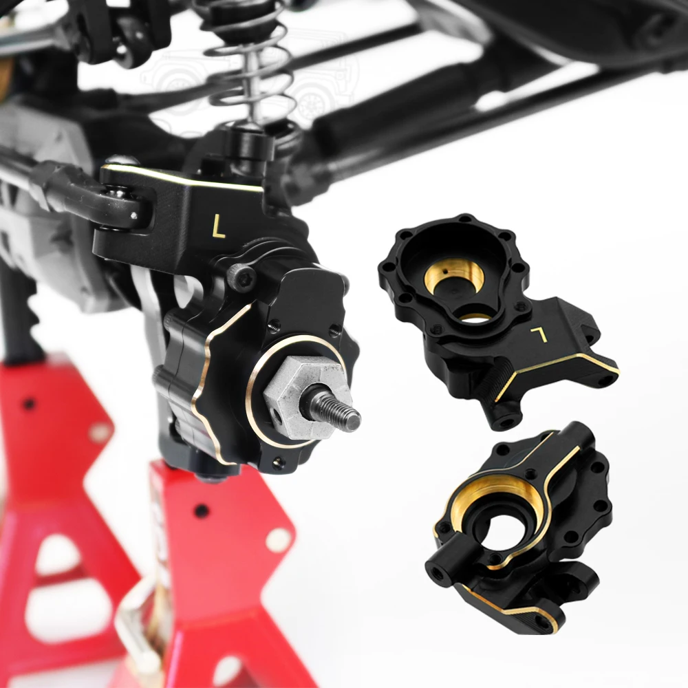 Carcasa de eje de Portal de TRX-4, piezas de mejora de peso de lat&oacute;n, electroforesis negra para coche Crawler 1/10 RC Traxxas TRX4 TRX6-1