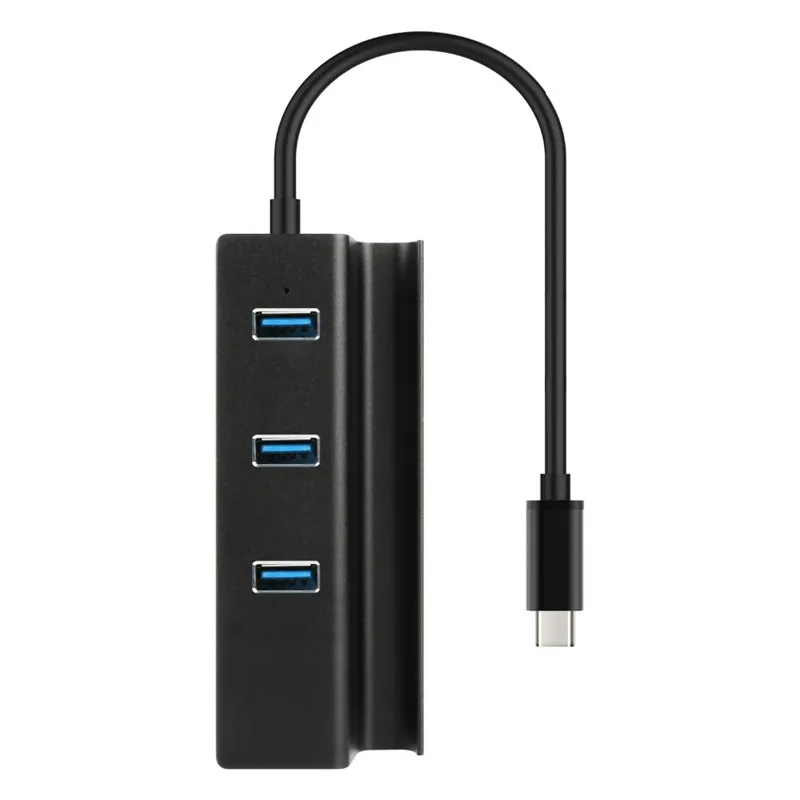 

Type-C 3.1 Hub OTG USB-C to RJ45 Gigabit Ethernet Lan Splitter Adapter+3 USB 3.0 Ports Type C Hub with Phone Holder For Macbook