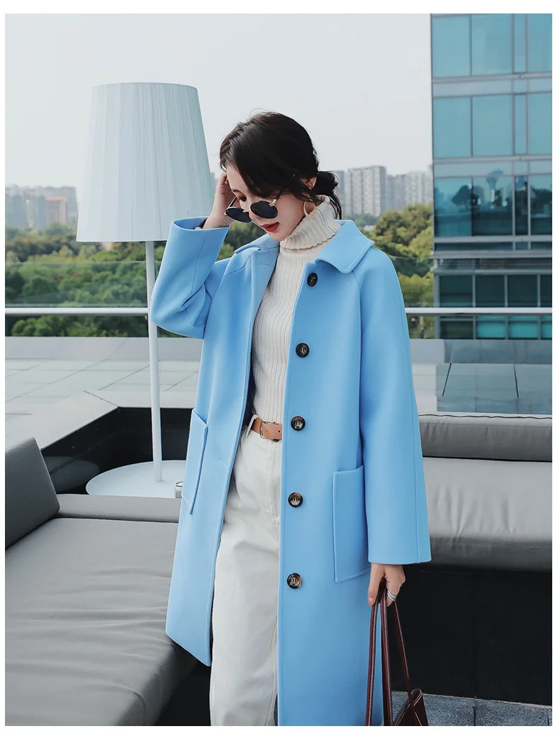 Весна Зима 2020 шерстяные блейзеры женский костюм Женская куртка с длинным рукавом