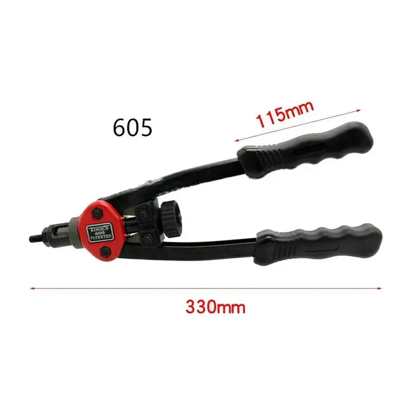 

Riveter Gun Tool Hand Kit Nut Manual Mandrels Double Handle Riveting for Home