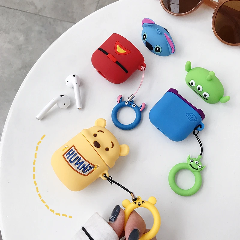 Силиконовый чехол в горошек с милым 3D рисунком Минни Микки для AirPods, беспроводные Bluetooth наушники, гарнитура, аксессуары