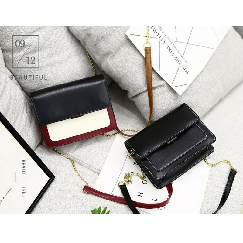 Женская модная маленькая сумка в стиле пэчворк стильная сумочка на цепочке тоут