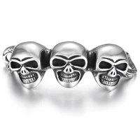 stainless steel skull connector polished charms 5x6mm hole for bracelet diy accessories jewelry making supplies