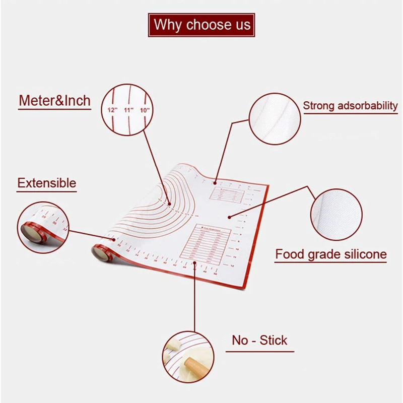Кухонный силиконовый коврик для выпечки приспособления готовки приготовление