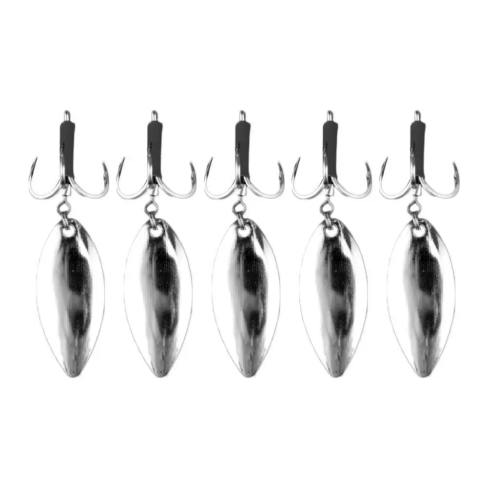 Тройной рыболовный крючок с ложкой 5 шт. блесна три крючка вращающийся блестками