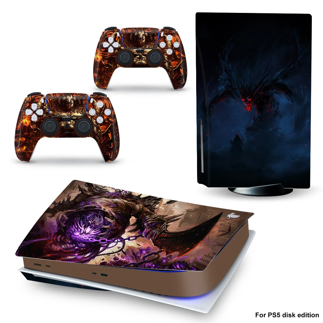 

Monster Style PS5 Disc Edition Skin Sticker for Playstation 5 Console & 2 Controllers Decal Vinyl Protective Skins Style