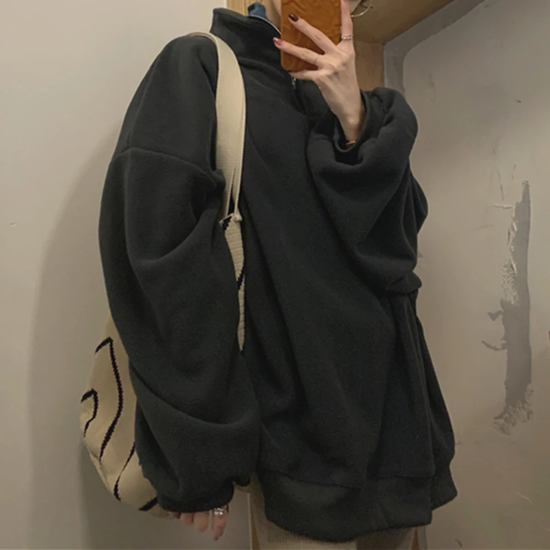 

New 2021 Autumn Winter Women Sweatshirts Turtleneck Harajuku Warm Pullovers Oversized Korean Pop Ladies Tops