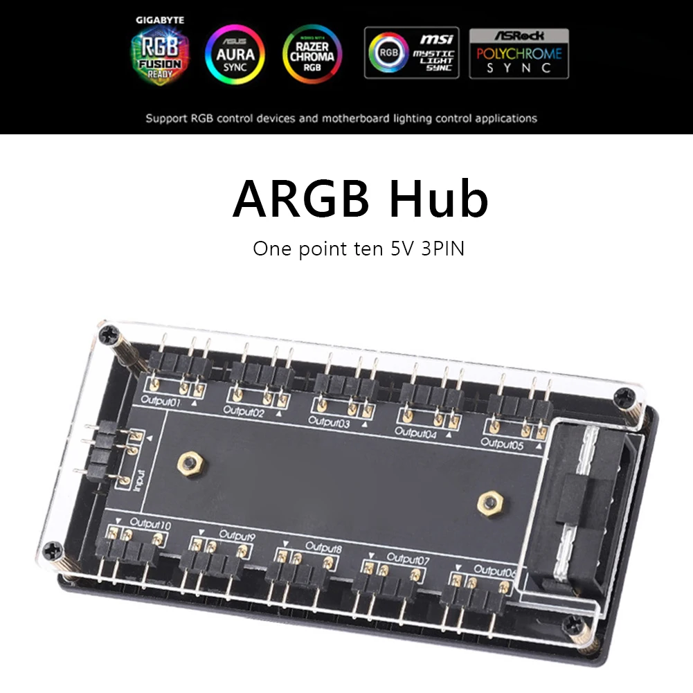 10-портовый RGB-разветвитель с кабелем 5 В 3 контакта | Компьютеры и офис