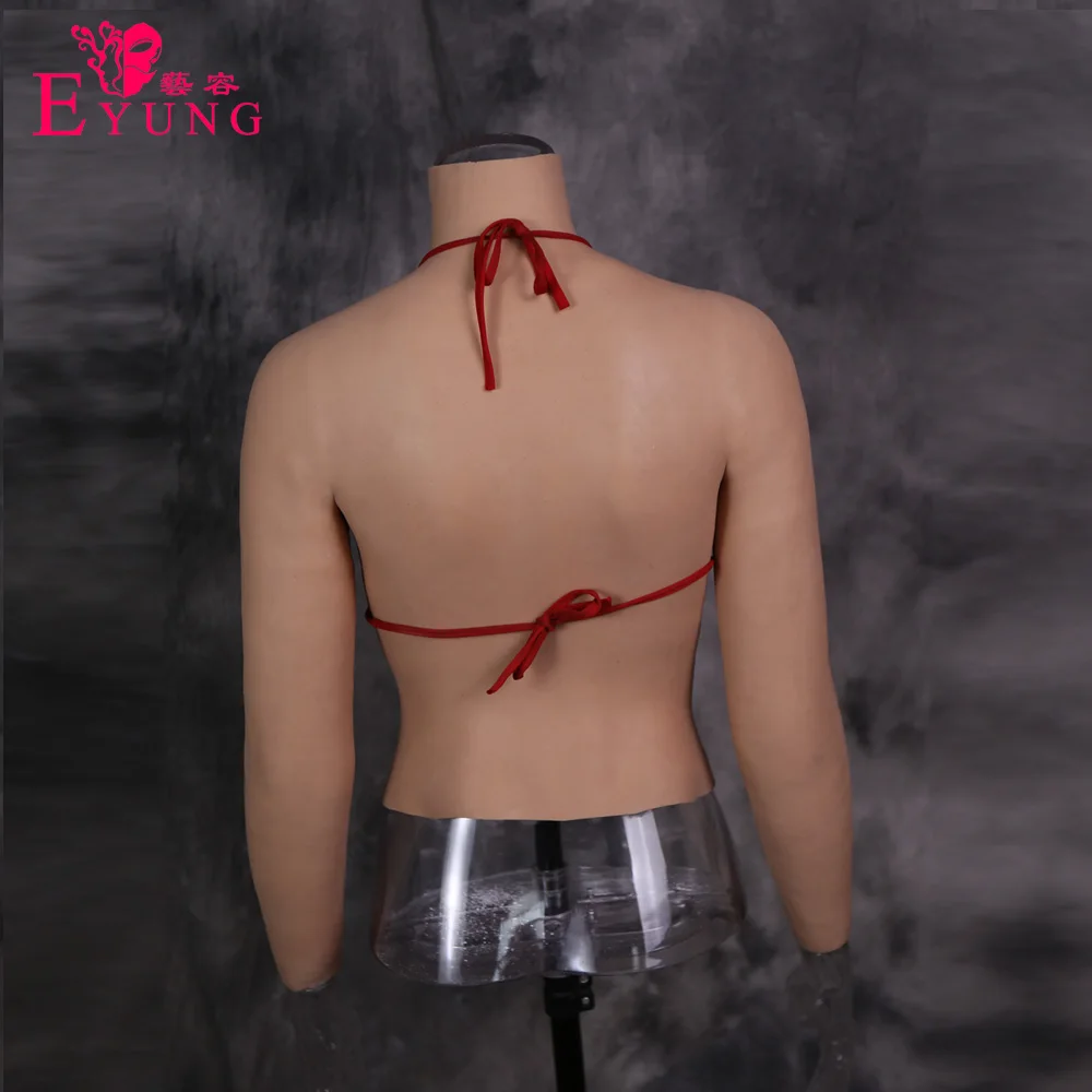 Реалистичная силиконовая грудь с D чашкой не образует масло половина тела