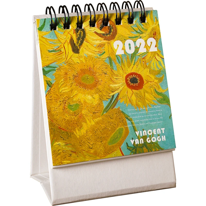 

MOHAMM 2022 Mini Renaissance Vintage Painting Mini Standing Coil Table Calendar for DIY Yearly Agenda Organizer Schedule Planner