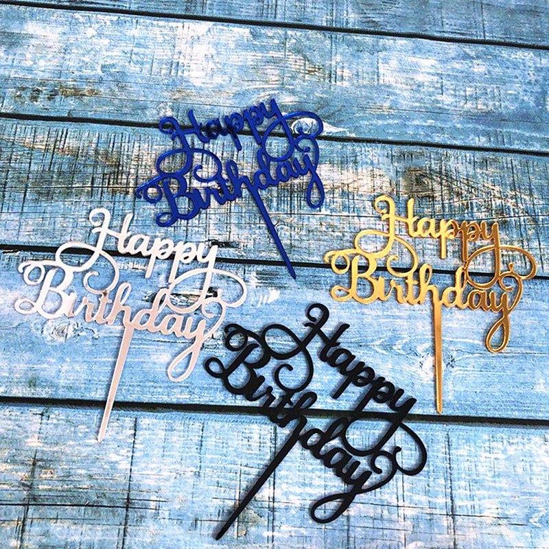 

Happy Birthday Cake Topper Acrylic Letter Cake Toppers Party Supplies Happy Birthday Black Cake Decorations Boy