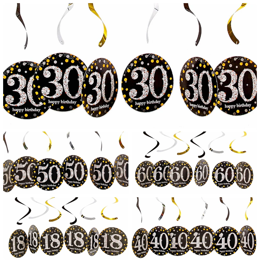 Одноразовая посуда черного и золотого цвета для вечеринки в честь Дня Рождения