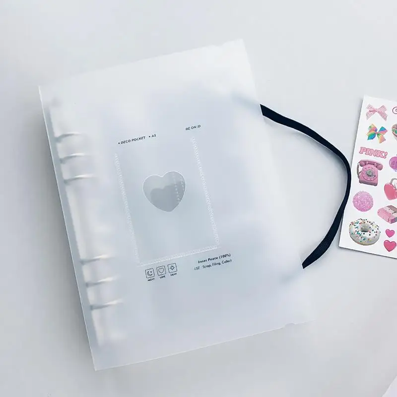 

A5 Matte Binder 3 Inch Polaroid Album Loose-Leaf Student School Stationery Girl Star Chasing Transparent Album Card Book
