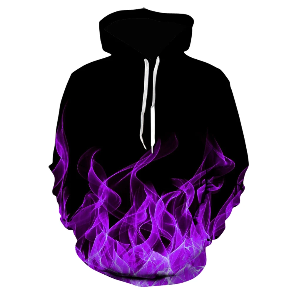 

2021new colorful purple flame hoodie 3D sweatshirt men/women hooded autumn and winter funny coat mens clothing jacket hoodies