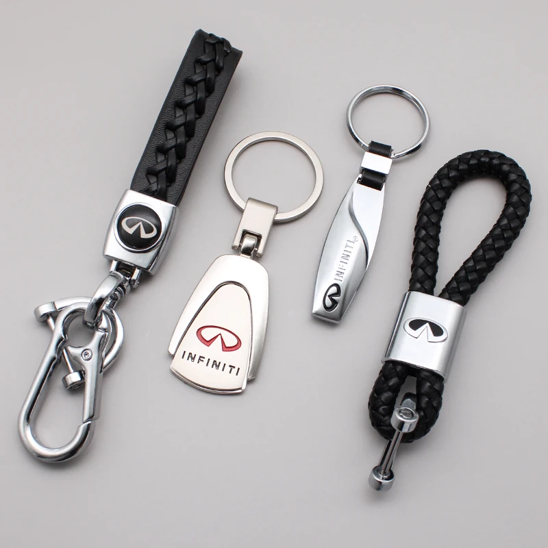 

Metal leather Car Emblem keychain key rings For Infiniti FX35 Q50 Q30 ESQ QX50 QX60 QX70 EX JX35 G35 Key Chain Auto Accessories
