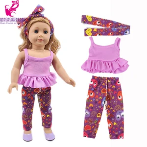 Одежда для американских кукол, 18 дюймов, комплект из 3 предметов, шарф, жилет, штаны, Одежда для кукол 40 см, подарок на день рождения нашего поколения