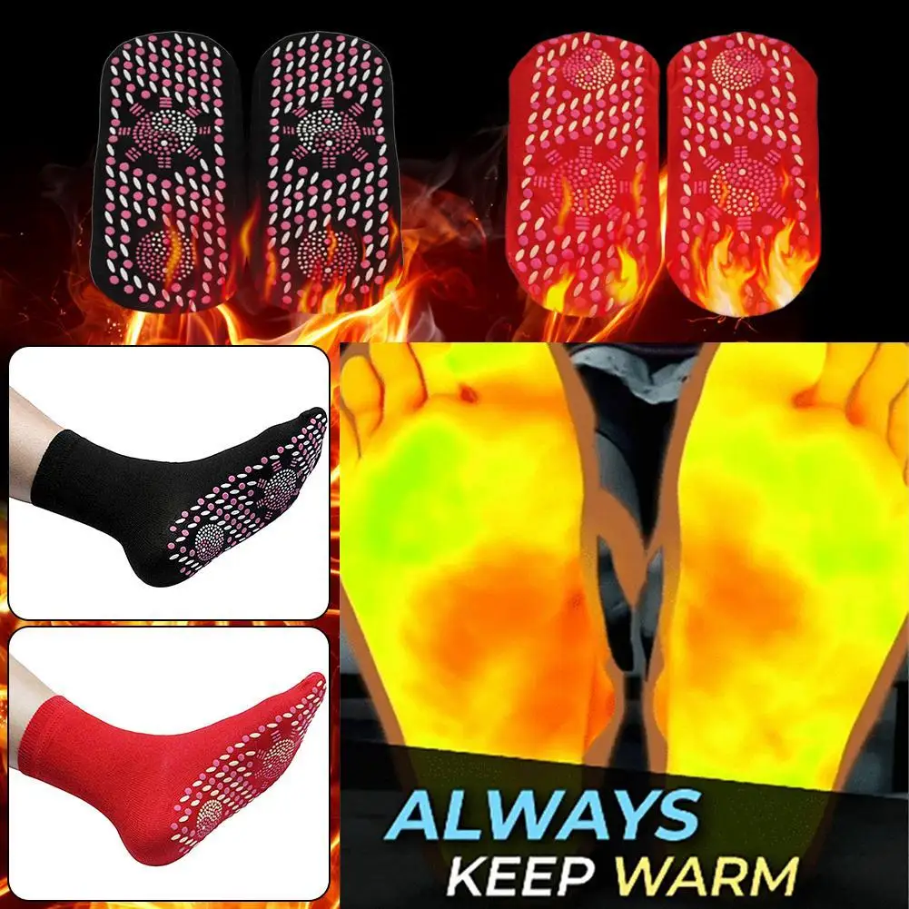 

Hot Magnetic Therapy Comfortable Breathable Foot Massager Foot Physical Health Fire Warm Moxibustion Care Socks Self-Heatin N6A1