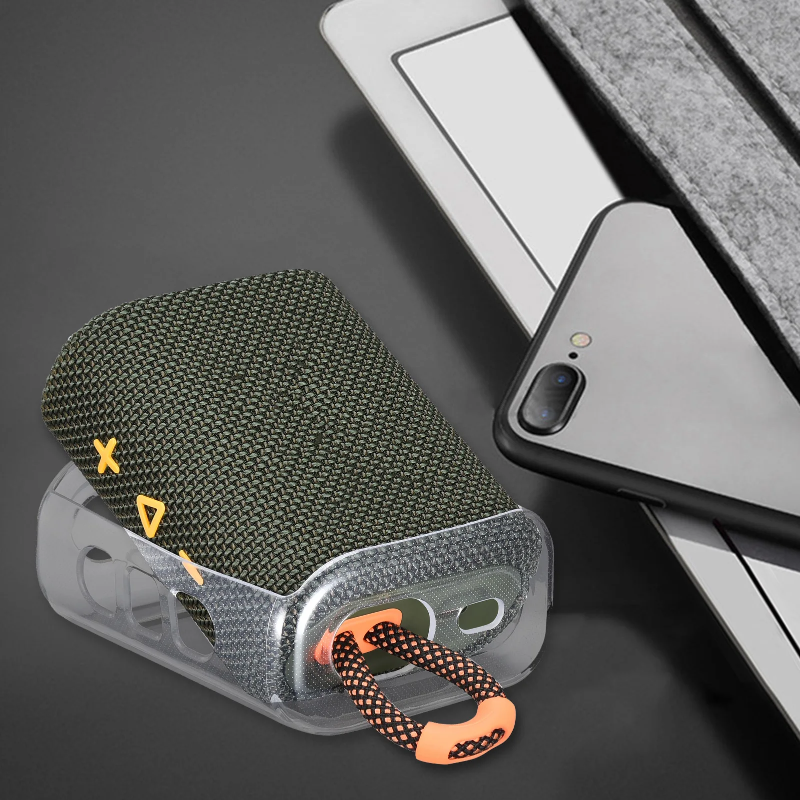 Защитный чехол из ТПУ для Bluetooth-Колонки JBL GO3 водонепроницаемый прозрачный