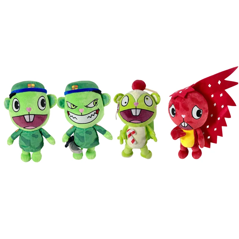 

Kawaii Happy Tree Friends Plush Dolls 28cm Cartoon Anime Plush Toys Cute Soft Flippy Flakey Pillow Room Decor Doll Gift for Boys
