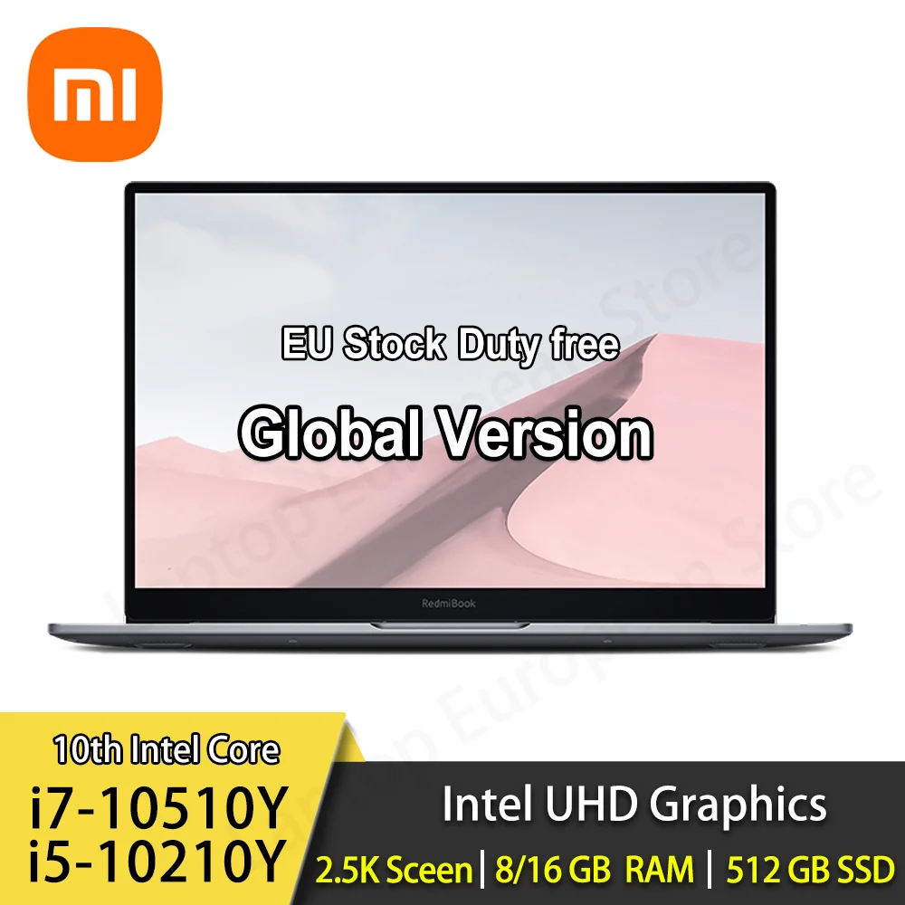 Глобальная версия Xiaomi ноутбук RedmiBook воздуха 13 3 10th дюймов процессор Intel Core i7 10510Y 16