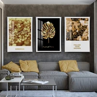 abstract canvas painting golden leaf vase key sax follow your dream art picture for hotel room decor birthday gift wall prints