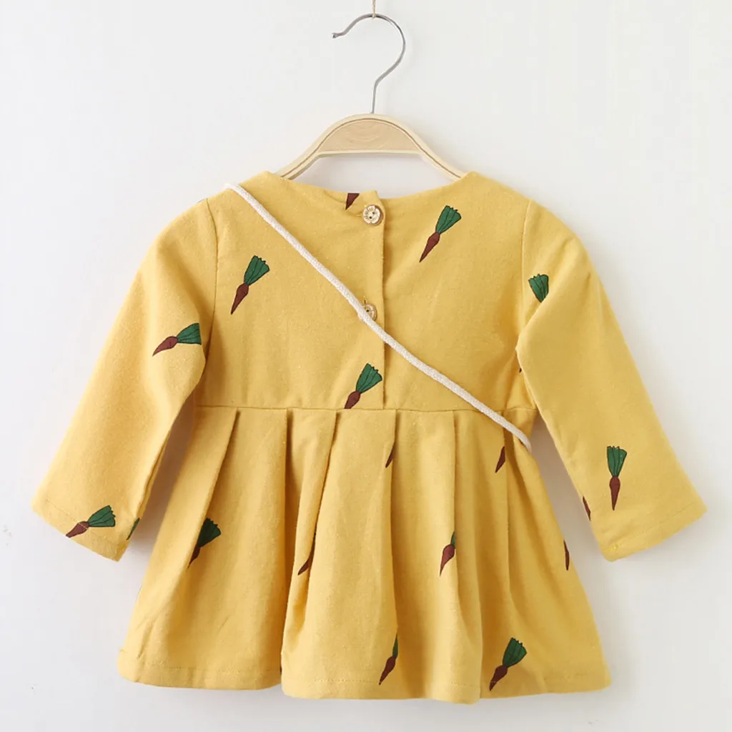 Платье для девочек с длинными рукавами ясельного и дошкольного возраста принтом