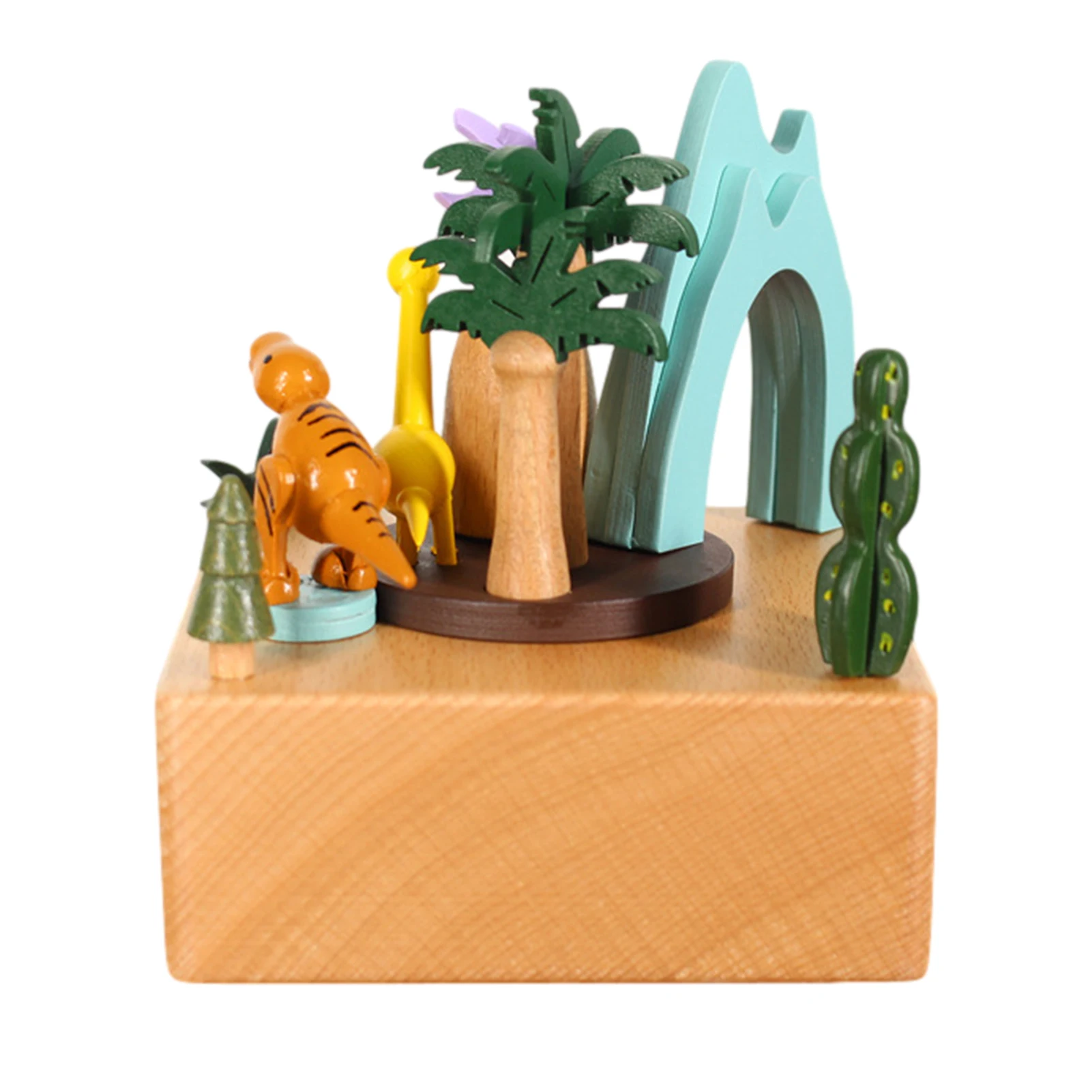 Деревянная музыкальная шкатулка с изображением девичного леса динозавра