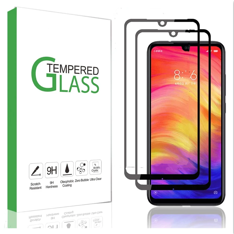 

2 шт. закаленное стекло для Xiaomi Redmi note 7 и Redmi Note 7 Pro защита для экрана полное покрытие экрана Сенсорная чувствительность