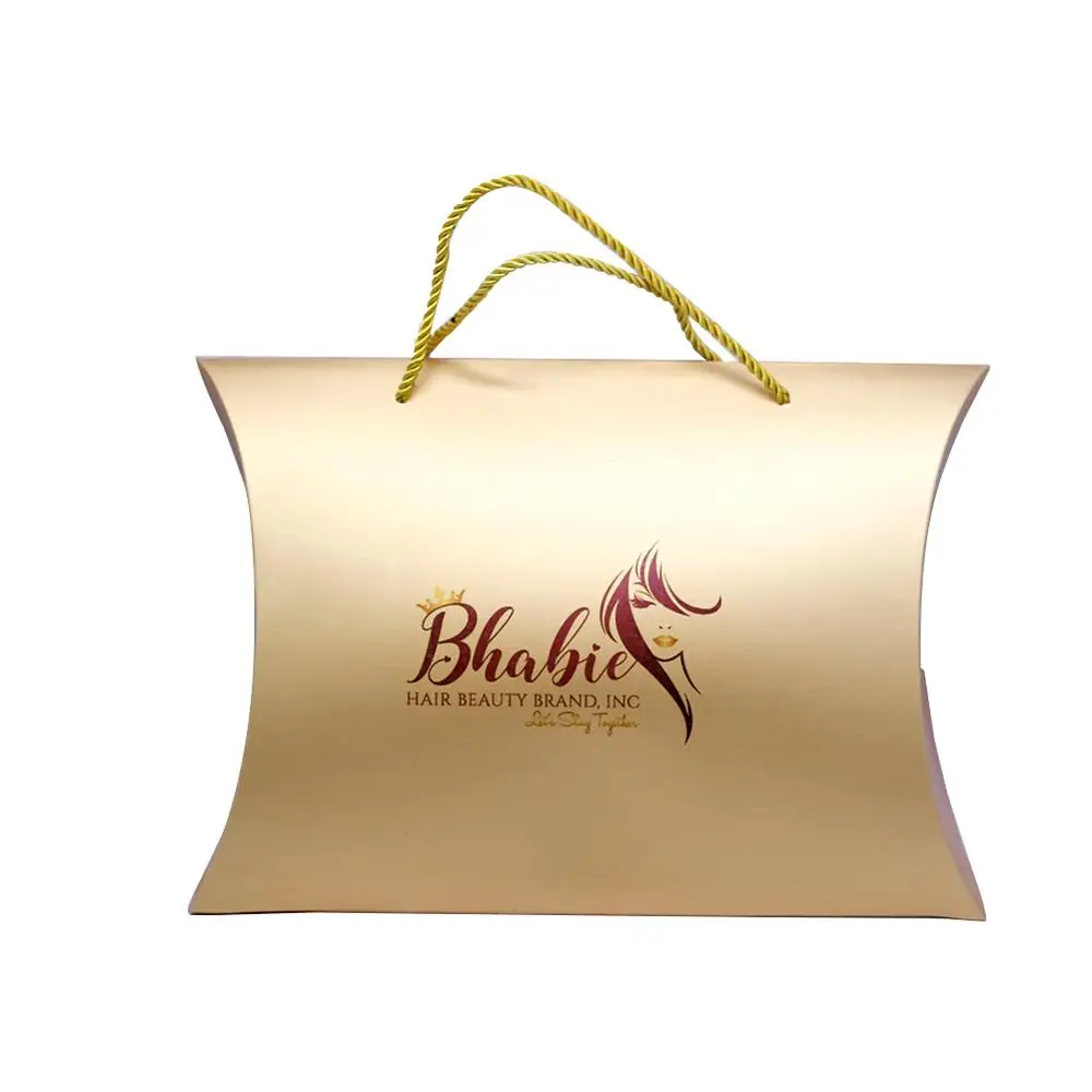 Пользовательский логотип бренда парик золотая коробка используемая пучка волос