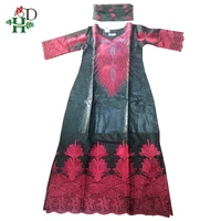 hd embroidery flowers dresses african clothes for women traditional bazin riche maxi dress women nigerian gele headtie