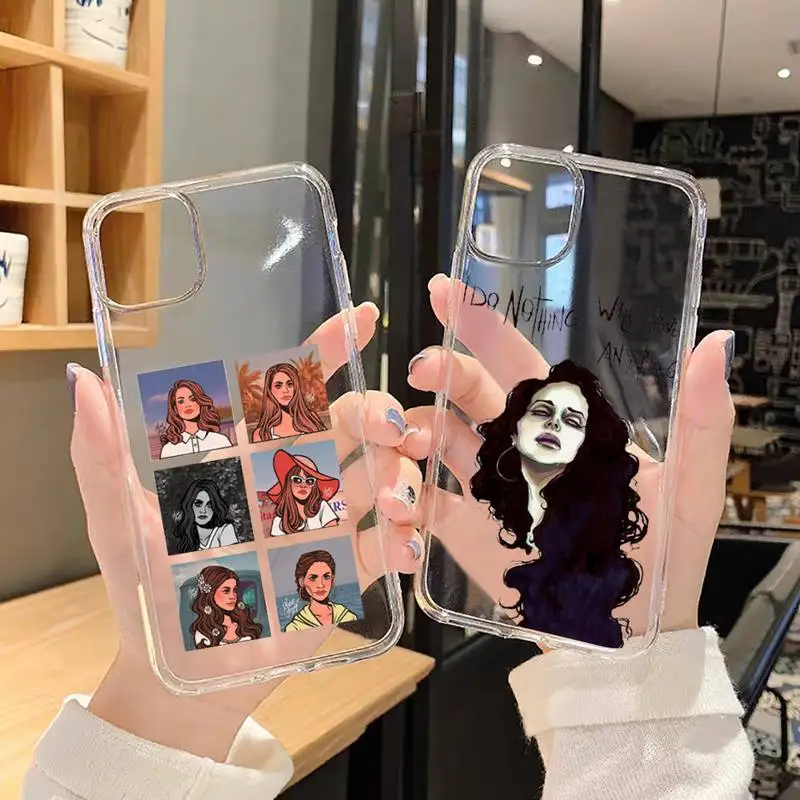 

lana del rey American singer Phone Case For iphone 13 12 11 8 7 plus mini x xs xr pro max Transparent soft