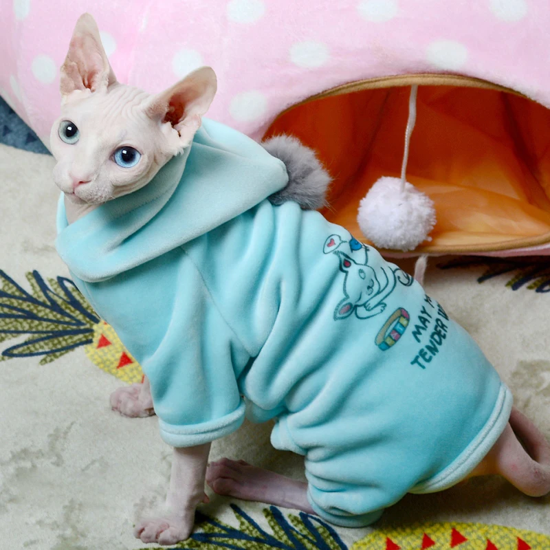 

Cat Dog Clothes Fashion Cartoon Hoodies Soft Sphynx Costumes Winter Kitten Small Medium Dogs Cats Coat jacket Chihuahua Clothing