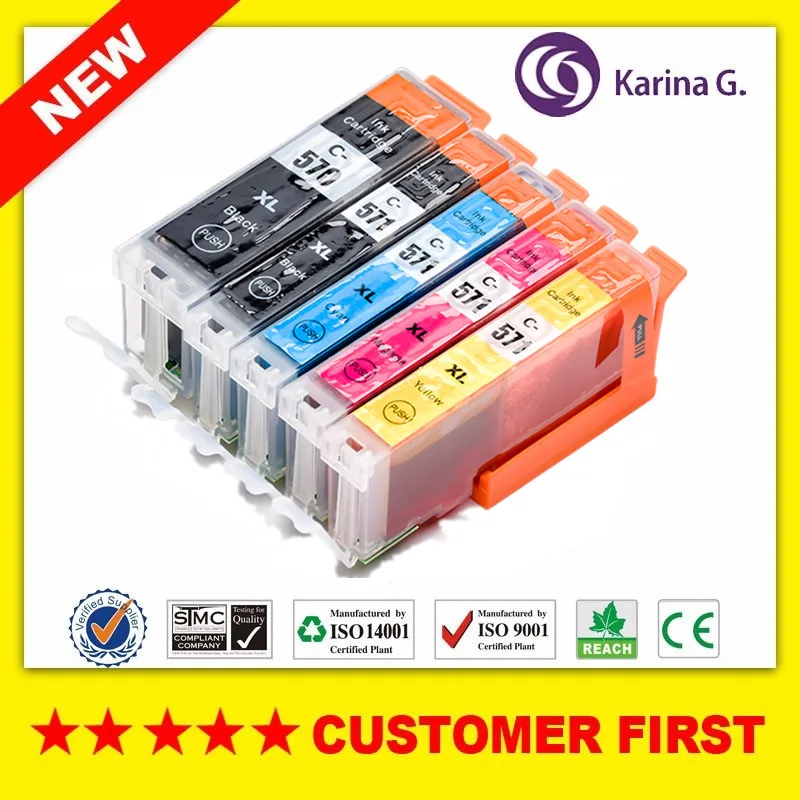 

Совместим с Canon PGI-570/PGI570 CLI571 / PGI 570 CLI 571, чернильный картридж для PIXMA MG5750 MG5751 MG5752 MG5753 и т. д.