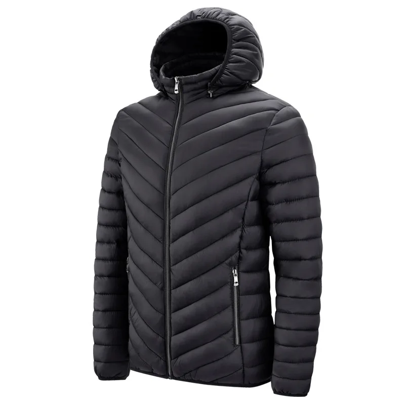 

2021 Winter Parka Coat Jacket Men's Hooded Thicken Windproof Jacket Jacket Simple Warm Casual Jacket Parka Coat Men