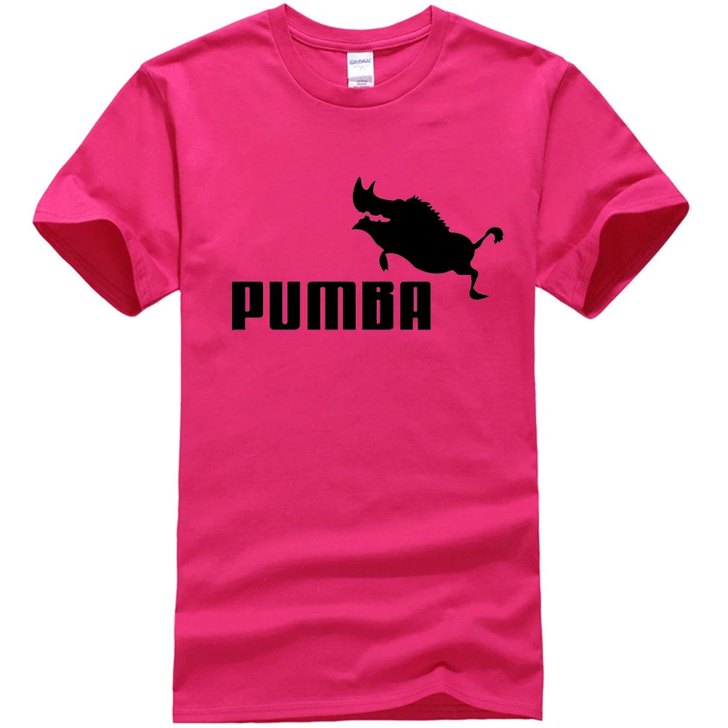 Новинка года, брендовые футболки homme Pumba, Мужская футболка с короткими рукавами, хлопок, летняя повседневная футболка для мальчиков, модная футболка - Цвет: rose Red