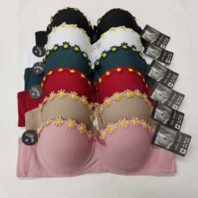 Sutiã de renda sexy para roupa interior feminina push up reunir lingerie íntima feminino floral copo cheio sutiã acolchoado conforto bralette (1)