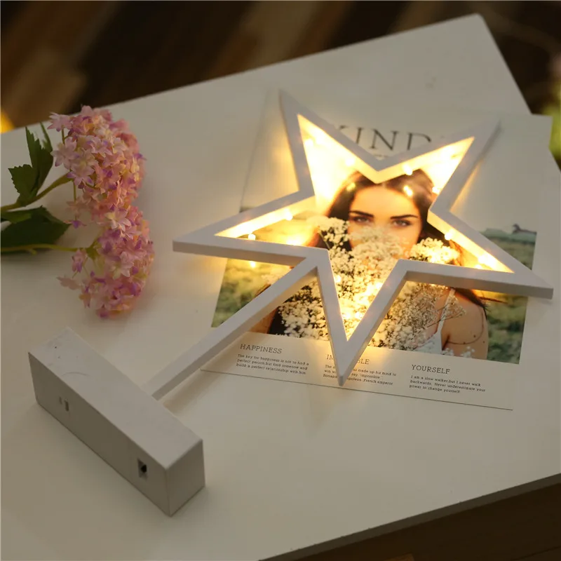 СВЕТОДИОДНЫЙ ночник в форме звезды и дерева питание от аккумулятора настольная