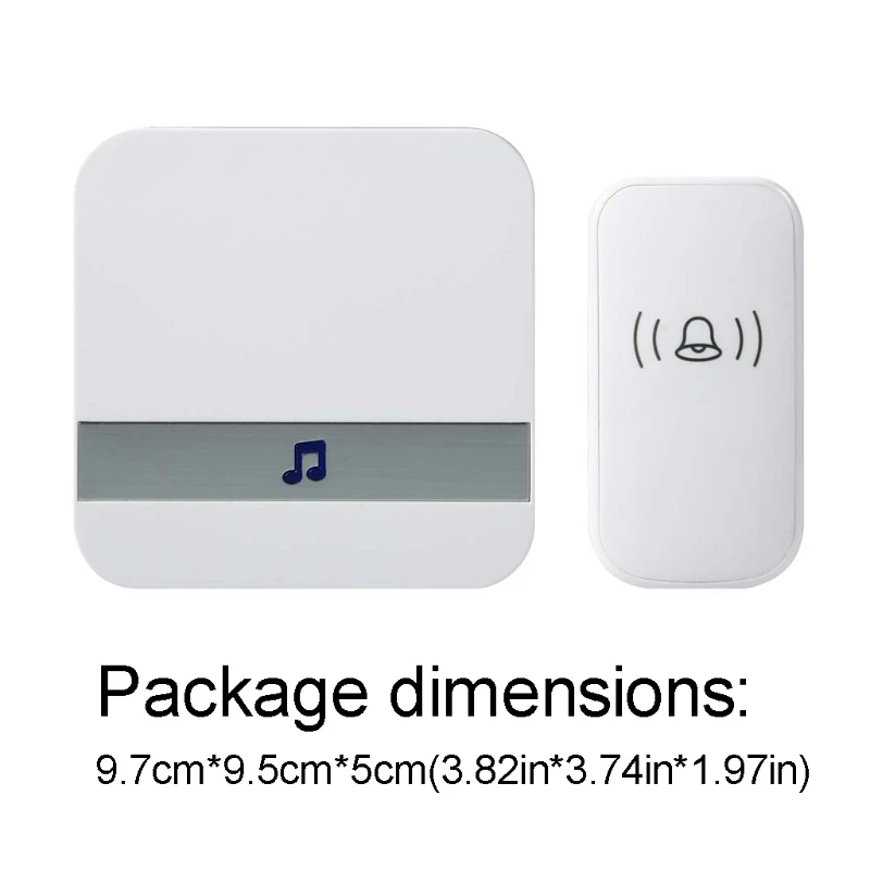 

EU US Plug AC 90-260V Wireless Doorbell 52 Rings 300M Remote Distance Touch Button Doorbell 5 levels adjustable volume